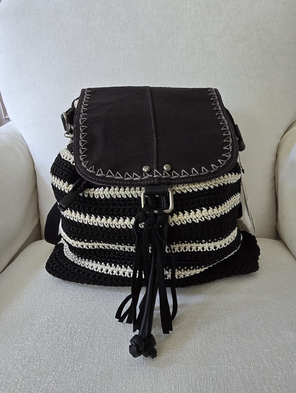 The Sak Hand Crocheted Convertible Backpack Bag